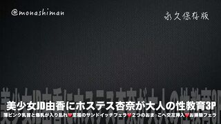FC2PPV 1450738 【永久保存版】圧倒的美少女由香に美魔女ホステス杏奈がオトナの性教育３P jav