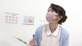 爆乳歯科助手♡ローアングルから見る純白パンツと美巨乳に大興奮♡【ノーブラナース服】 jav jvip
