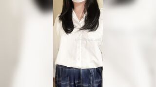 JKの24時間着用☆汚ぱんちゅを受け取りじっくり観察~クロッチ部分汚すぎw jav jvip