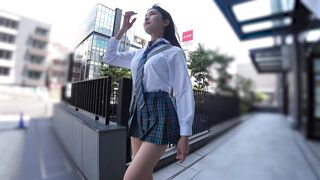 【フル顔出し 初登場】超美人の超ミニスカ青チェ♪食い込みTバック尻や卑猥なマ〇コを見せつけるド変態っぷり jav jvip