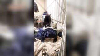 【J●隠し撮り】ﾅｲｽﾊﾞﾃﾞｨな青チェの着替えを息を潜めて観察~窓の外から背徳感を味わう~ jav jvip