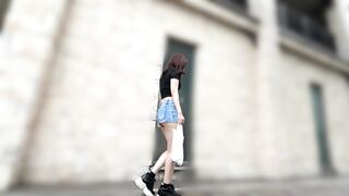 下げても上がってしまう超マイクロデニムミニからはみ出たでか尻を激写！！【B面】 jav jvip