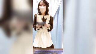 【メイドノーパン逆さ撮り】パイパンまんこ顔面騎乗位画角推しの子＝ランちゃんの【コンカフェパンチラローアングル】 jav jvip