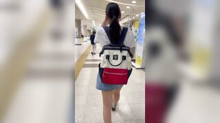 JD盗撮日記23　初登場！！令和の歌マネ王よ○○ちゃん似の美人JDを電車内とトイレ内で盗撮【※完全主観19分超撮影】 jav jvip ipcam