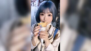 【4K高画質】わずか半年でフォロワー12.5万人増”あの人気青髪配信者”ファンを裏切る生中出し撮影　初投稿希少映像 jav jvip (2)