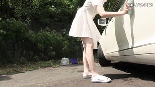 FC2PPV 4803604 【個撮・大ヒット!続編!】〈長○まさみ激似!パイパン超美人妻〉【露出フェラ&洗車羞恥】神エロ水着を着衣したままチンポしゃぶらせオマンコいじり!密着ハメで激 jav