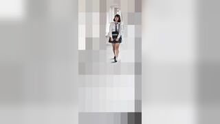 上向き乳がエロい何度も可愛い声でイッてしまう制服女子をエレベーター盗撮してから連れ込み jav jvip