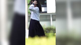 【Full HD】妄想vol.192「セルフスカートめくり数十回で白い太腿…」 voyeur jp