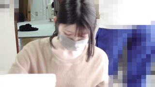 儚い美人奥様のゆるニット胸ちら...透け透け黒ストから見えた清楚な水色ショーツ voyeur jp