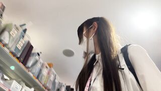 最強可愛いツインテール女子の 、重ね履きが全く意味無しにガッツリはみ出した純白生P！ JK39SP-4K voyeur jp