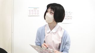 食い込み透けパン歯科助手無防備な施術中に純白Tバック丸見え♡【美乳ノーブラナース服】 voyeur jp