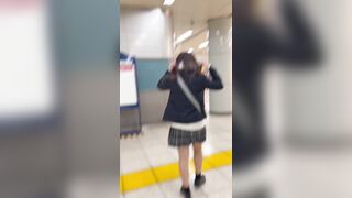 JK盗撮日記110　初登場！！白チェック癒し系のふんわりロリJKを電車内とトイレ内で盗撮【※完全主観22分超撮影】 voyeur jp