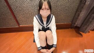 制服女子をしばらく放置させたからチン棒を咥えさてフェラからゴックン jav jvip