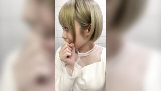 【露出オナ】E カップ女子大生ギャル _構内男子トイレで全裸オナニー【自撮り】　 jav jvip