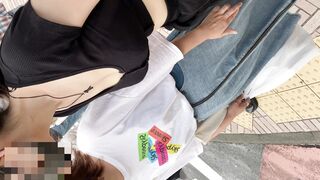 【再販】【再編集】 爆乳女子大生のタンクトップからこぼれる胸チラ谷間 voyeur jp