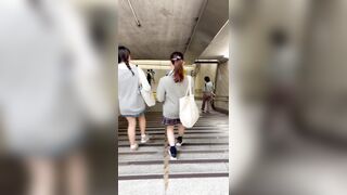 JK盗撮日記97　初登場！！赤・青チェック仲良し二人組激カワロリJK達を電車内とトイレ内で盗撮【※完全主観32分超撮影】 voyeur jp