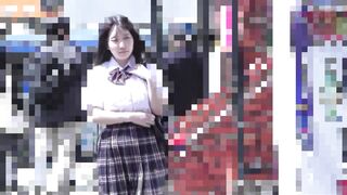 《奇跡のIカップ》【電車チカン】この可愛さでブラから乳輪ハミ出す衝撃のIカップ激乳★止まらない潮吹き jav jvip