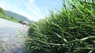 （2人収録）夏川でスク水お着替え！？おっぱいおま⚪︎こ大開放！夏しか見れない絶景 voyeur jp