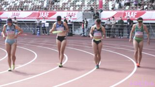 【4K動画】間近で見る強豪チーム対決4×100ｍリレー voyeur jp