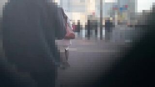 《尻肉はみ出るパンスト破り》【電車痴漢】★清楚系★お姉さん★黒のパンスト★パンスト破り★ voyeur jp