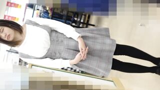【3カメ視点】美巨乳黒タイツ制服女子のスク水試着中の無防備な姿をじっくり盗撮♡ voyeur jp 2