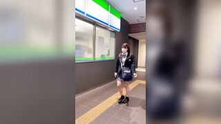 JK 盗撮日記 83 白チェックあ○ちゃん風童顔ロリロリJKを電車内とトイレ内で盗撮【※25分超撮影・撮影バレ】 voyeur jp 2