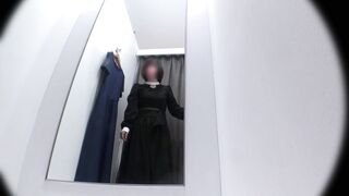 【秘め事OLの試着室】ニーハイ全裸で立ち振る舞うお姉さんがたまらない voyeur jp 3