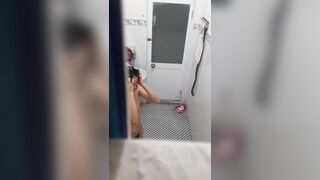 Young Women Taking the Shower toilet 8