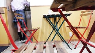 明るく元気に働く看板娘ちゃんあざとすぎる可愛いピンククロス柄ショーツ盗撮 voyeur jp