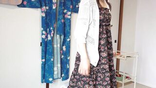 【2アングル】神乳全開で着付けをする女子大生 voyeur jp 2