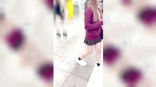 [4K]S級保存版！スカート短すぎィ！しかも生P!同業者多発の美〇女！ voyeur jp
