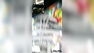 食い込み青チェJK2人組【粘着逆さ追い撮り#4】 voyeur jp 1