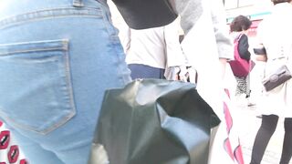 No.774-1 くびれからのデカ尻をスキニーデニムからフリフリ猛アピール中のお姉さん 【前編】 , ギャル尻パラダイス24★超セクシーな黒パンの voyeur jp 2 (4)