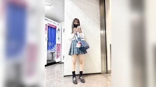 【NEW高画質カメラ撮影】遂にJ〇店員ちゃん現る!!国宝級!!激カワJ〇ショップ定員④　透けた激エロTバックとノーブラGカップが voyeur jp 3