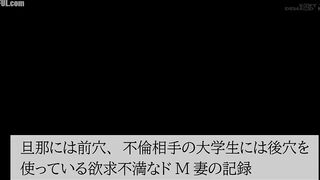 SDAM-158 Pussy is for her husband's use, ass is for me. Recorded footage of me drilling the asshole of a masochistic wife and giving her a milk enema. Censored