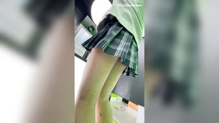 JK盗撮日記20 青チェックミニスカJK【※声出し有り】 voyeur jp 3