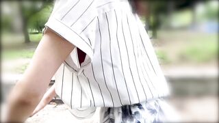 【！！紐パン落下ハプニング！！】【公園で外遊び】【激かわ幼ママのすけマン総レースパンティー】, ななせ【胸チラ動画】乳輪チラあり, 撮影 voyeur jp 1 (1)