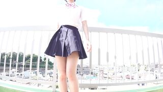 黒髪ショートカット制服パンチラ（3）スカートの中はいい匂い♪ 至近距離パンティー粘着、 乳首見せ命令編 voyeur jp 1