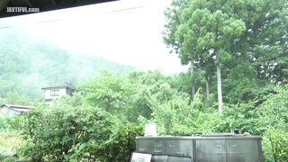 T28-523 Soaking wet schoolgirl forced to take shelter from the rain Censored