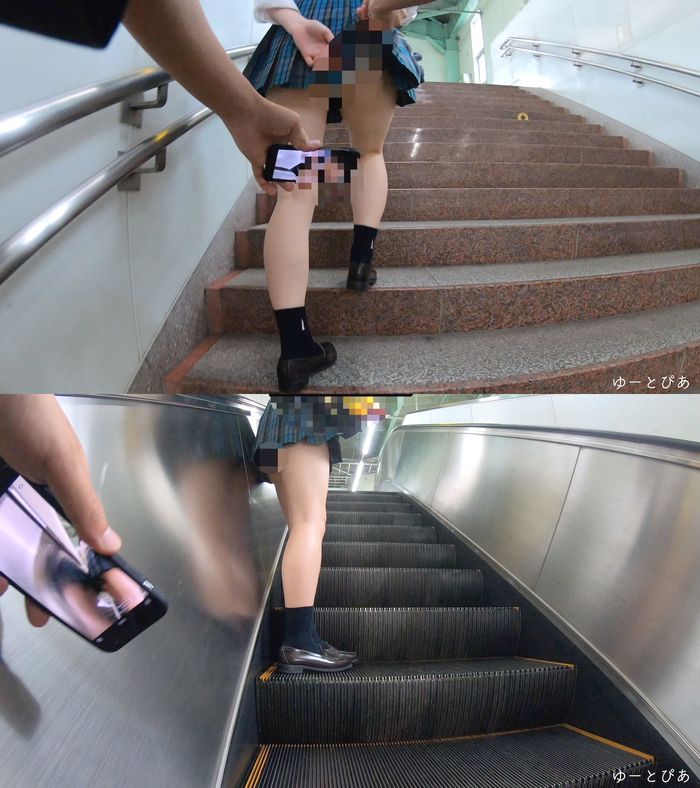 【有名校盗撮】よ～く見て！あの〇ikT〇kで見てたあの子でしょ！？青チェ制服からキラリと映えるパンツを盗撮！
